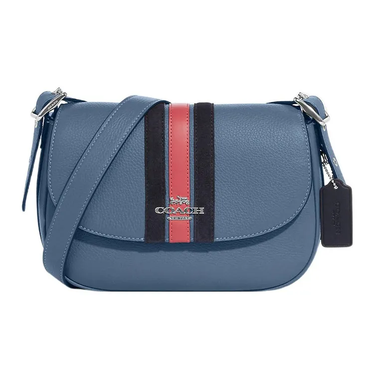 COACH Macie Leather Saddle Bag Shoulder Bag Crossbody Bag Medium Size Women's Indigo-0