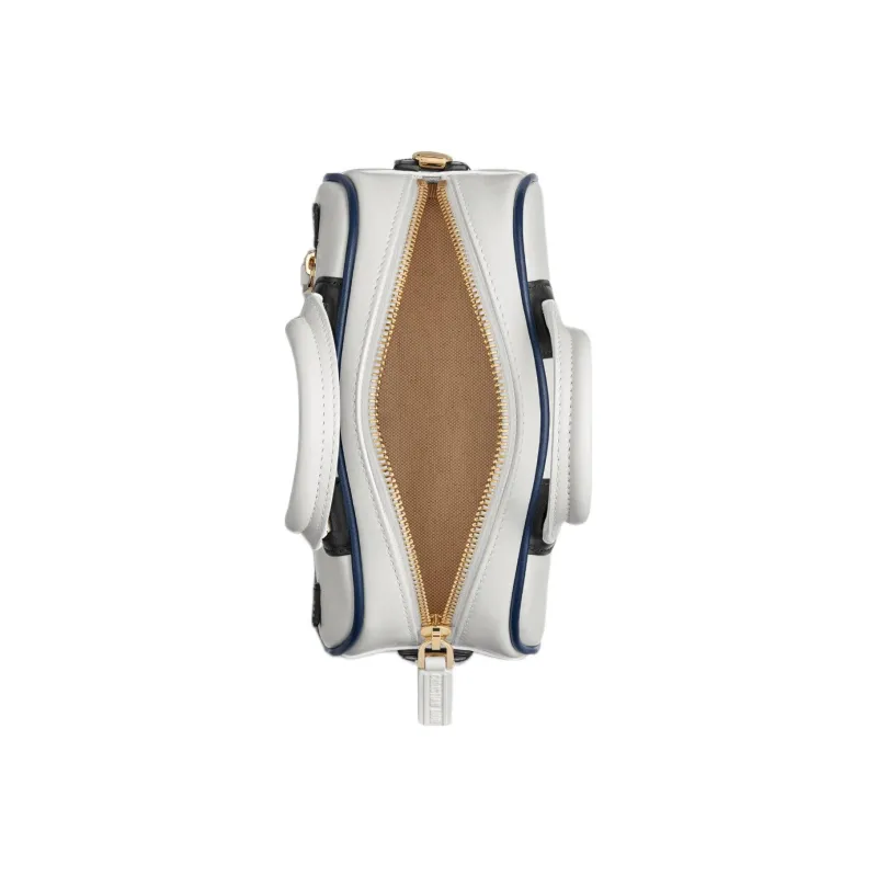 DIOR Smooth Cow Leather Bowling Bag Shoulder Bag Crossbody Bag Handbag Extra Mini Women's White-2