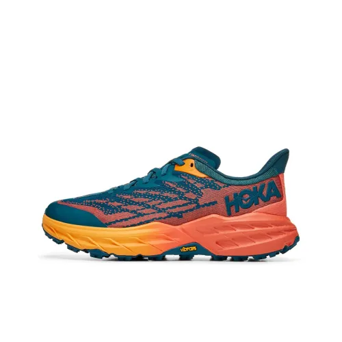 HOKA ONE ONE Speedgoat 5 Running Shoes Women's Low-Top Blue/Orange