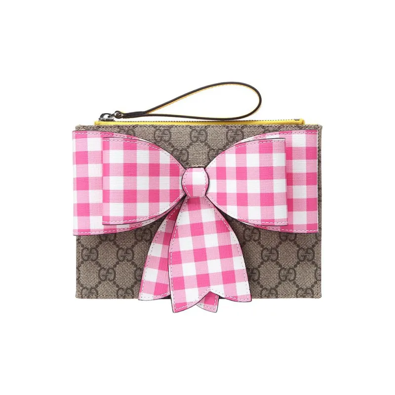 GUCCI Canvas Clutch Women's Pink/Ebony-0