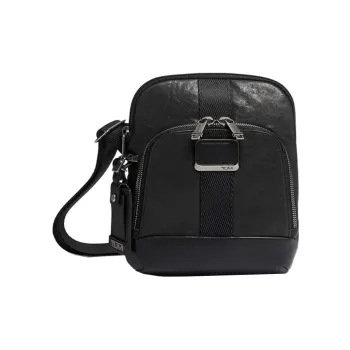 TUMI Alpha Bravo Cow Leather Shoulder Bag, Crossbody Bag Men's Black