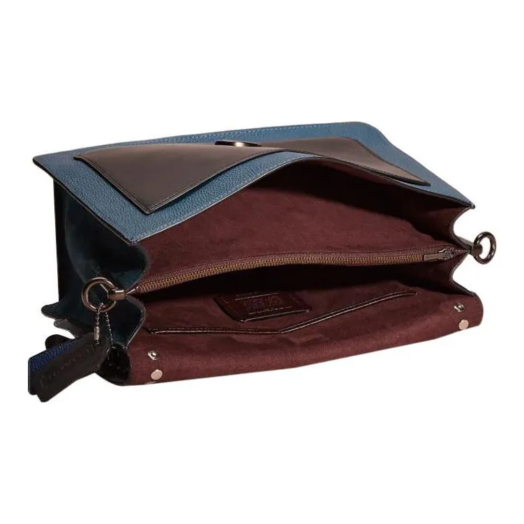 COACH Tabby Polished Grain Leather With Refined Calfskin And Suede Handbag, Shoulder Bag Women's Heather Gray & Blue-2