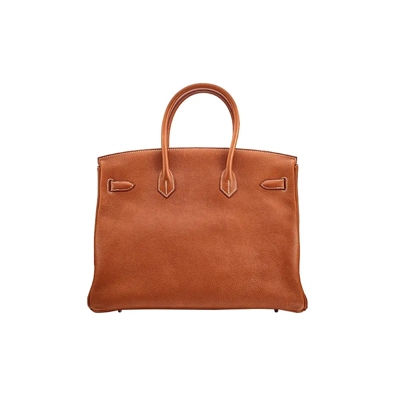 HERMES Birkin Barenia Cow Leather Birkin Bag Handbags Women's 34 Fauve Light Tawny-3