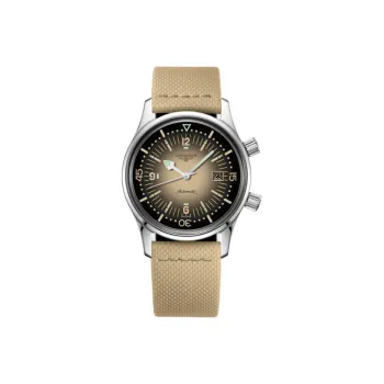 LONGINES Classic Vintage Automatic Mechanical Movement Unisex Watch 36mm Black Dial Stainless Steel Case Canvas Strap