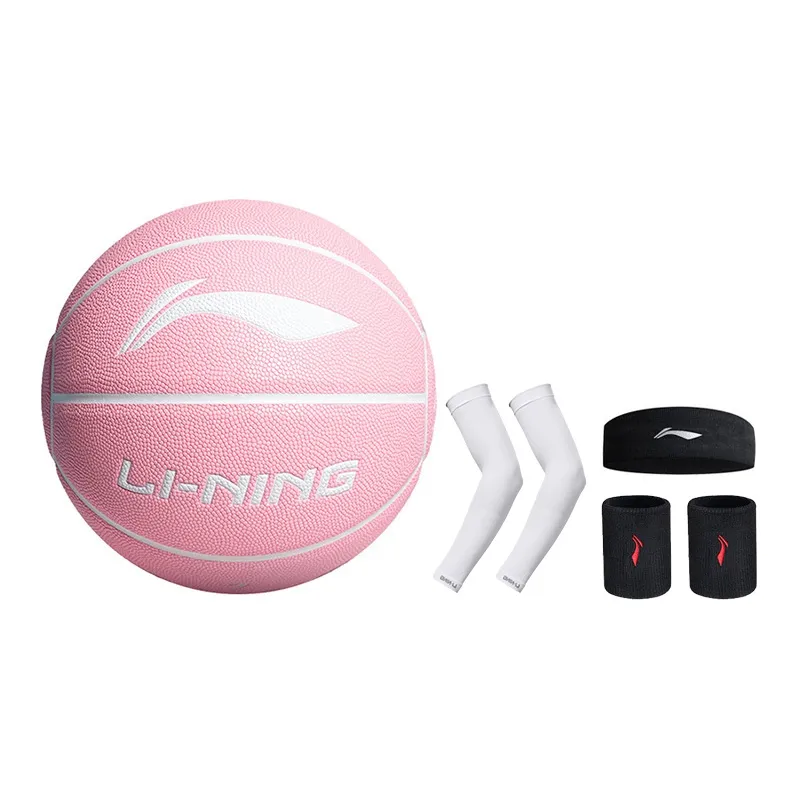 LiNing Badfive PU Basketball Pink Size 7 Training Unisex-23