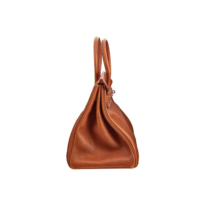 HERMES Birkin Barenia Cow Leather Birkin Bag Handbags Women's 34 Fauve Light Tawny-1