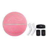 Basketball+White Arm Guard+Black Headband+Black Wristband