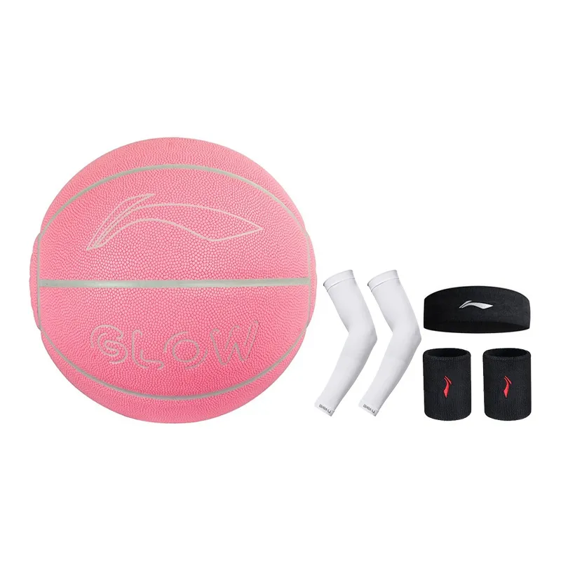 LiNing Badfive PU Basketball Pink Size 7 Glow In The Dark Unisex-26