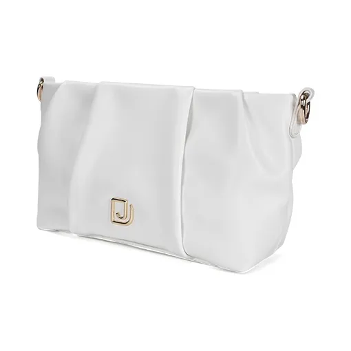 DEERE JACK Cow Leather Shoulder Bag, Cloud Bag, Handbag, Shoulder Bag, Crossbody Bag Medium Size Women's Black/White-9