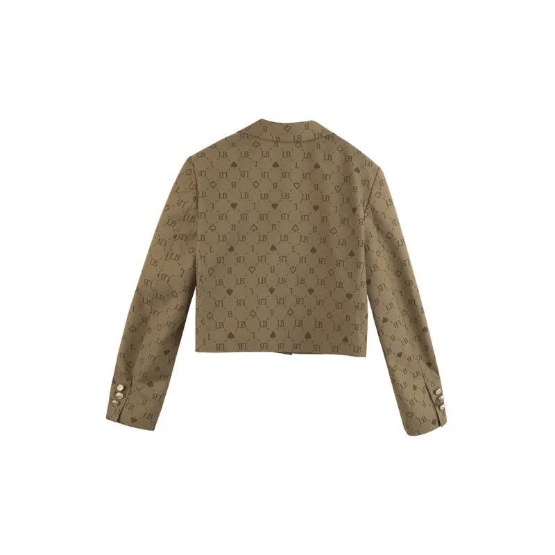 LALABOBO Cropped Coats Women's Brown-1