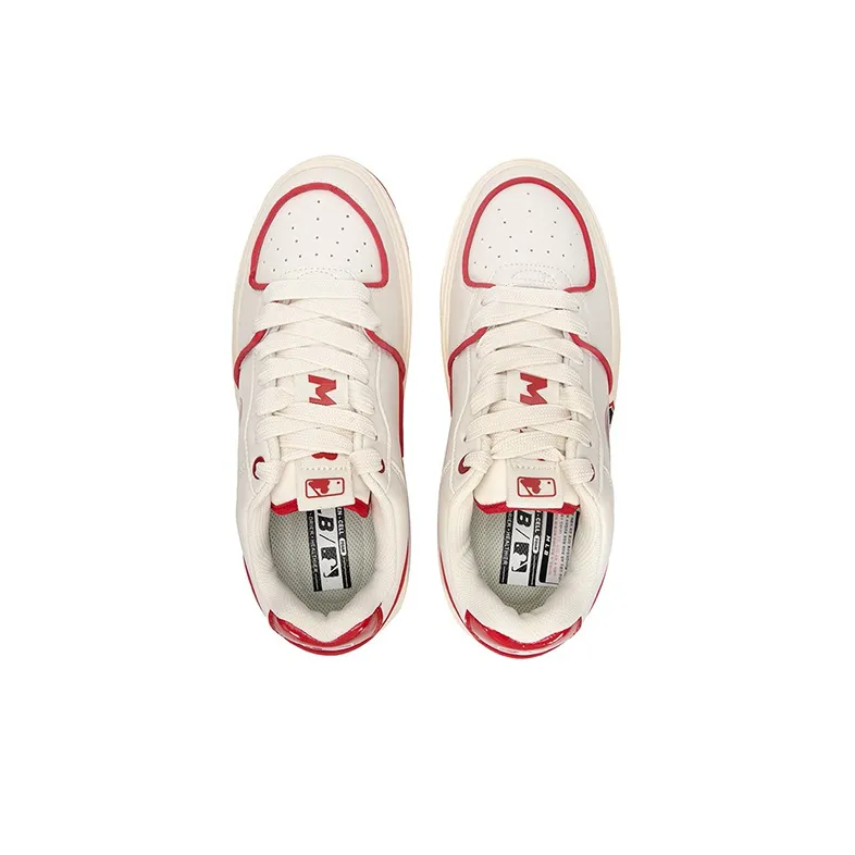 MLB Chunky Liner Slip Resistant Cushioning Abrasion Resistant Lightweight Low Top Skateboard Shoes Unisex White Red-3
