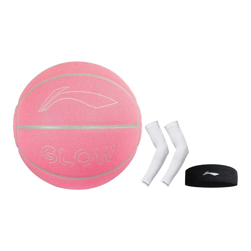 LiNing Badfive PU Basketball Pink Size 7 Glow In The Dark Unisex-22