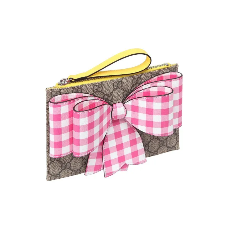 GUCCI Canvas Clutch Women's Pink/Ebony-1