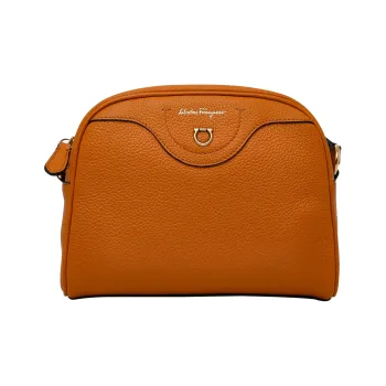 FERRAGAMO Calfskin Camera Bag Shoulder Bag Crossbody Bag Women's Orange