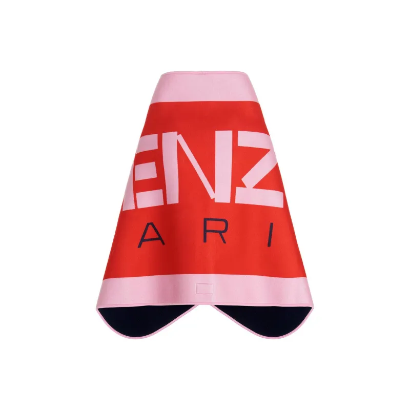 KENZO Logo print Detail Cape Scarf-1