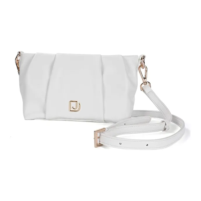 DEERE JACK Cow Leather Shoulder Bag, Cloud Bag, Handbag, Shoulder Bag, Crossbody Bag Medium Size Women's Black/White-10