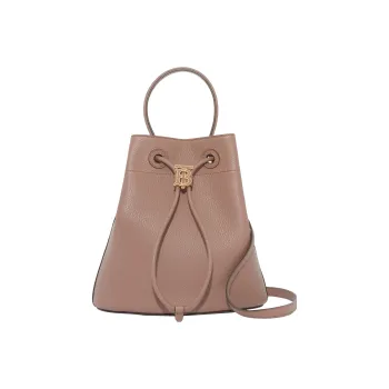 Burberry Grained Cow Leather Bucket Bag Portable Crossbody Bag Shoulder Bag Women's Light Saddle Brown