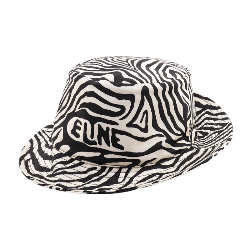 CELINE Zebra Print Bucket Hat In Cotton Gabardine-0