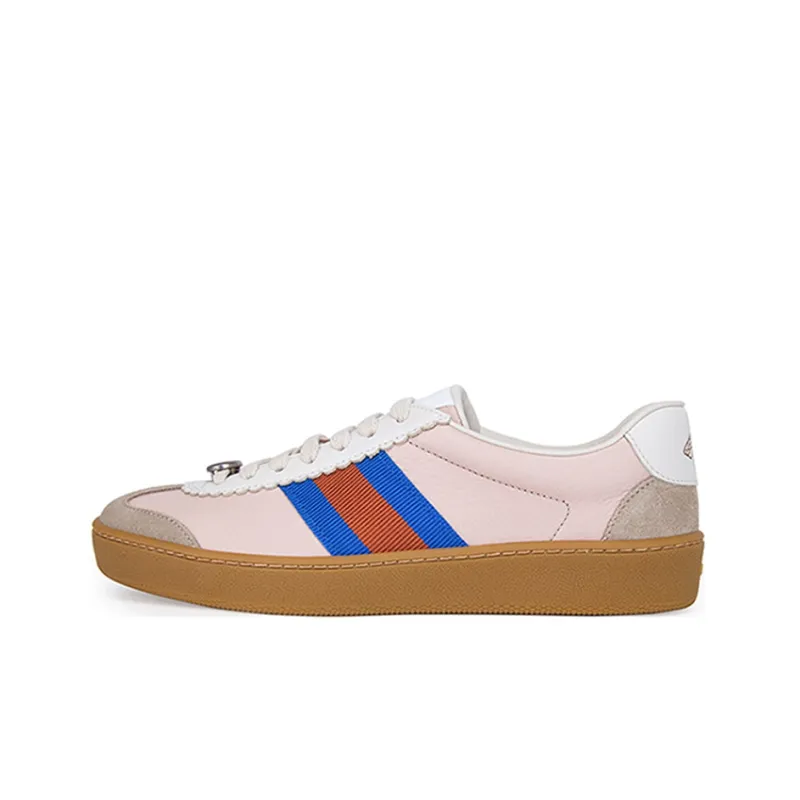 GUCCI G74 Web Low-Top Stylish Skateboarding Shoes Women's Pink Blue Shopping Bag-1