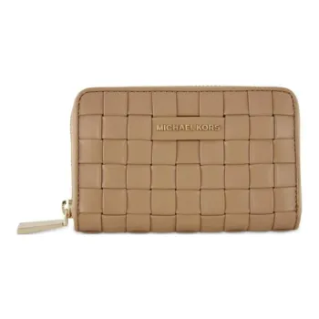 MICHAEL KORS Jet Set Leather Wallet Card Holder Clutch Medium Size Women's Camel