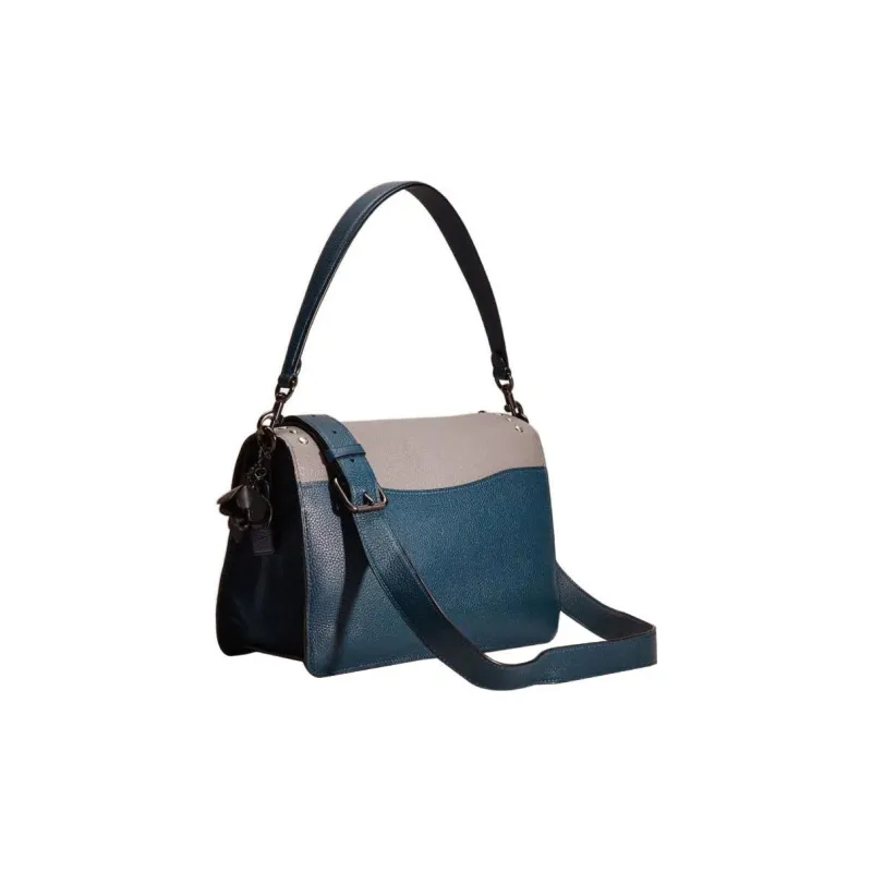 COACH Tabby Polished Grain Leather With Refined Calfskin And Suede Handbag, Shoulder Bag Women's Heather Gray & Blue-1