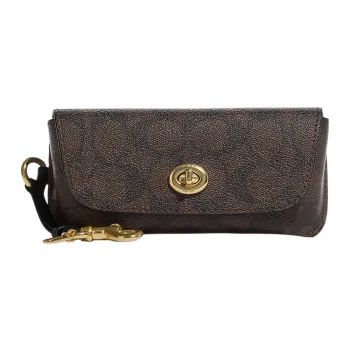 COACH Sunglass Case Eyeglass Pouches Dark Brown