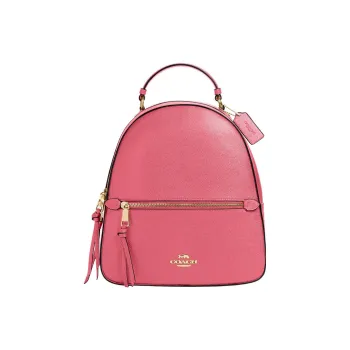 COACH Jordyn Cross Grain Leather Backpack Large Size Women's Watermelon Red