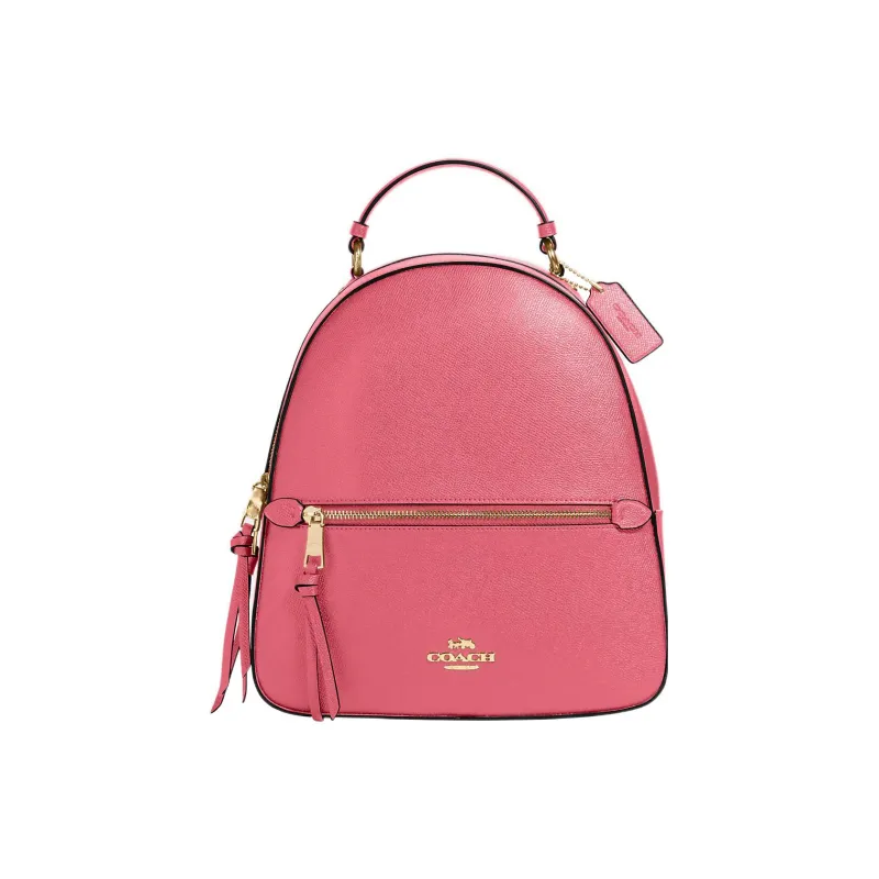COACH Jordyn Cross Grain Leather Backpack Large Size Women's Watermelon Red-0