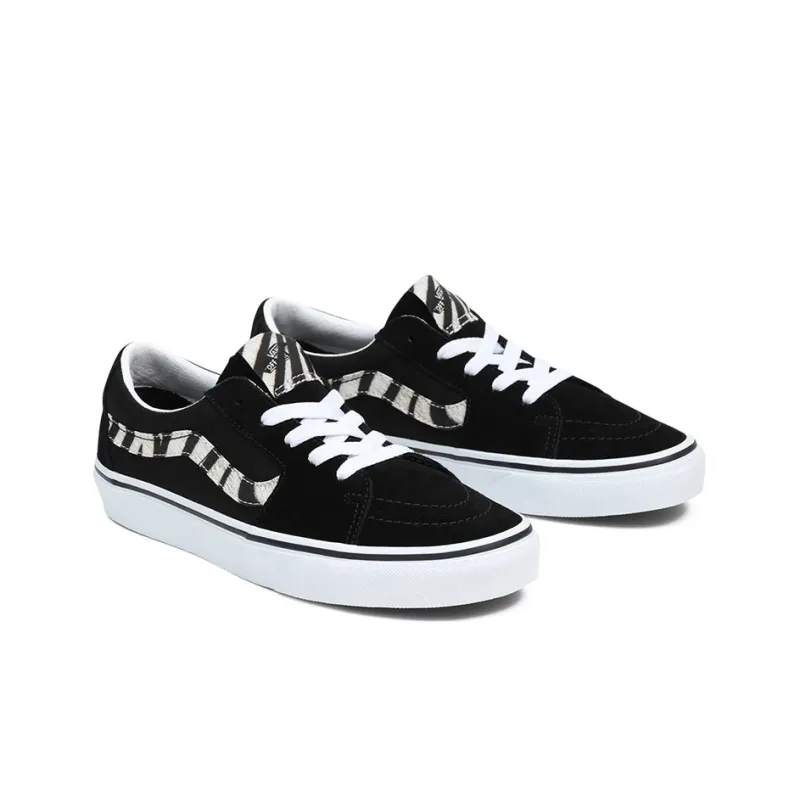 Vans SK8 Anti-Slip And Wear-Resistant Lightweight Low-Top Skateboard Shoes Unisex Black White-2