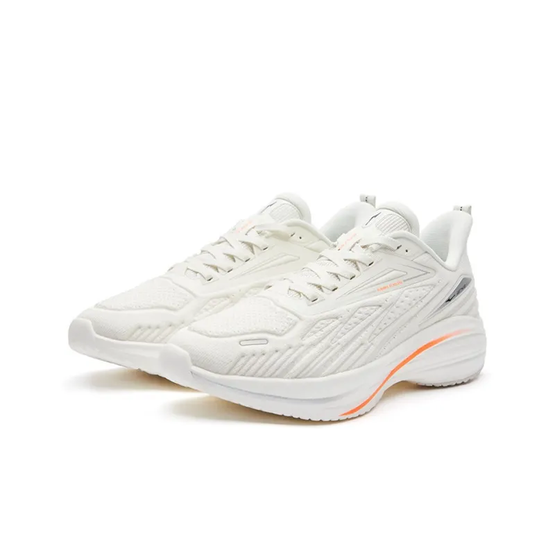 Erke Cushioning Anti Slip And Wear Resistant Rebound Low Top Running Shoes Men's White Orange-1