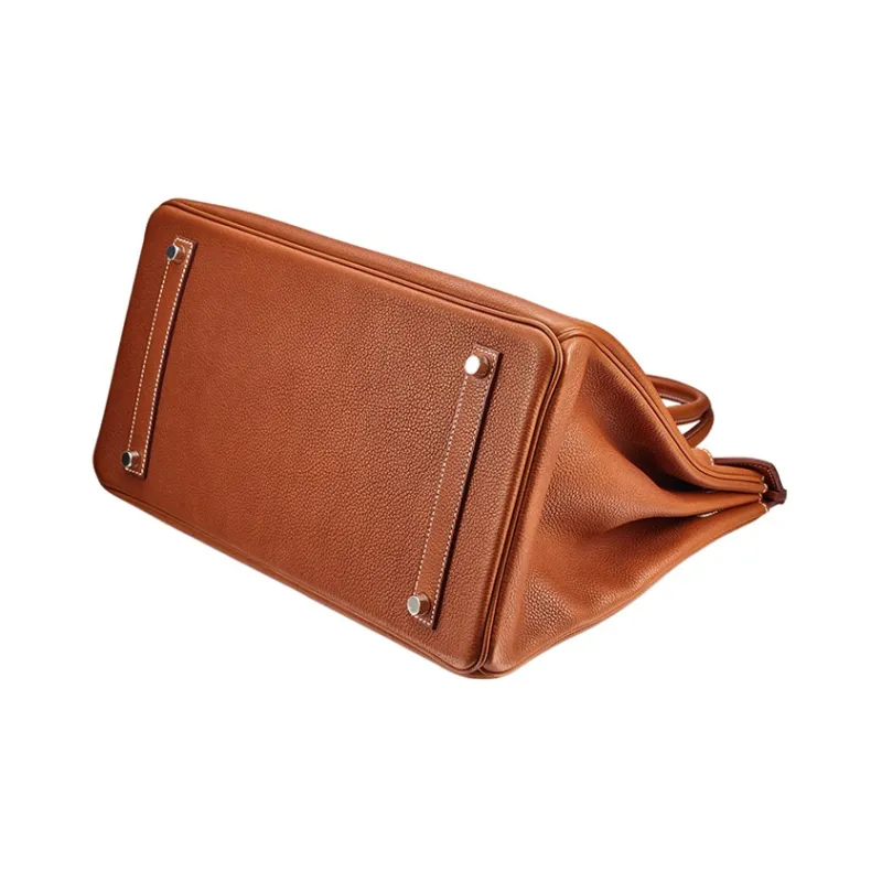 HERMES Birkin Barenia Cow Leather Birkin Bag Handbags Women's 34 Fauve Light Tawny-6