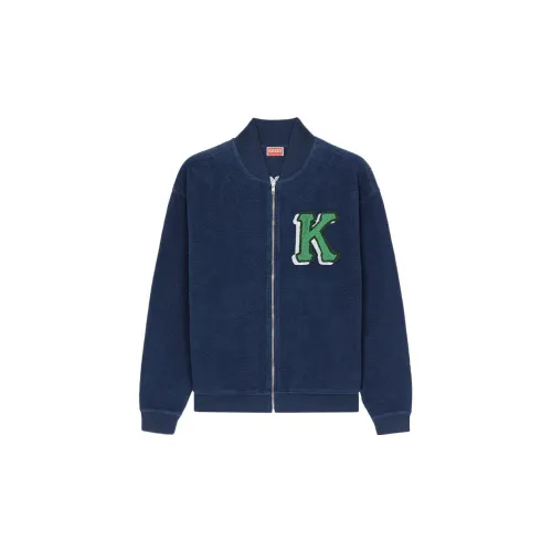 KENZO Letter Logo Jackets Men Midnight Blue