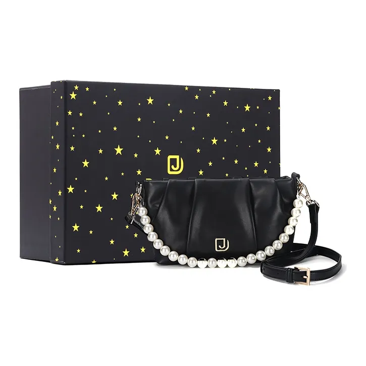 DEERE JACK Cow Leather Shoulder Bag, Cloud Bag, Handbag, Shoulder Bag, Crossbody Bag Medium Size Women's Black/White-14