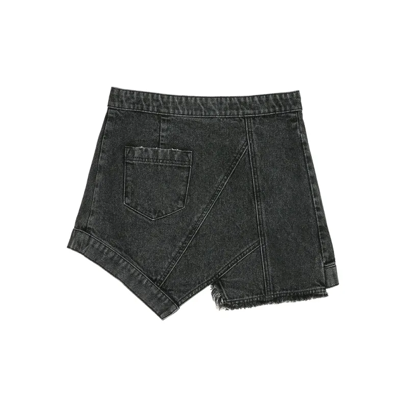 LALABOBO Denim Short Skirts Women's Black Denim-1