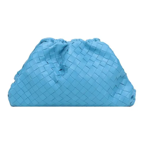 Bottega Veneta Sheepskin Cloud Bag Clutch Women's Swimming Pool Blue