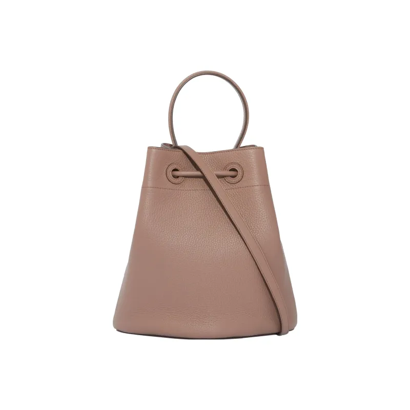 Burberry Grained Cow Leather Bucket Bag Portable Crossbody Bag Shoulder Bag Women's Light Saddle Brown-2