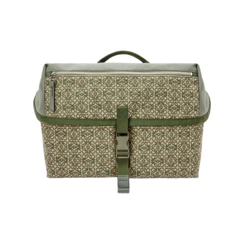 LOEWE Anagram Basket Anagram Jacquard Canvas Messenger Bag Shoulder Bag Crossbody Bag Men's Khaki Green