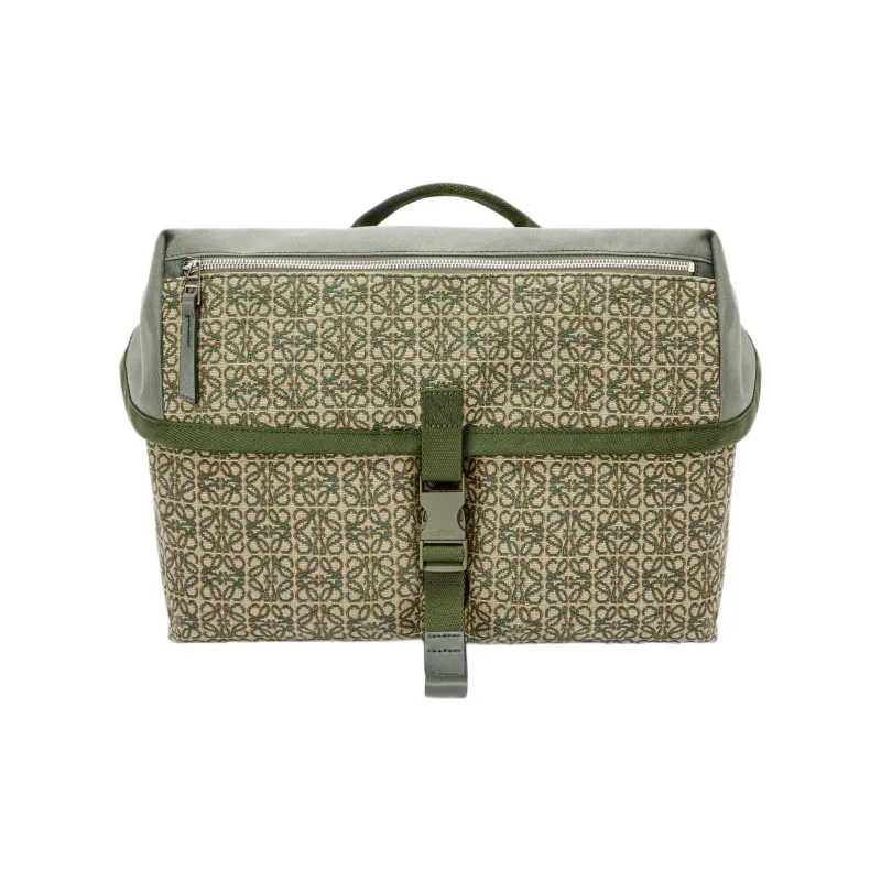 LOEWE Anagram Basket Anagram Jacquard Canvas Messenger Bag Shoulder Bag Crossbody Bag Men's Khaki Green-0