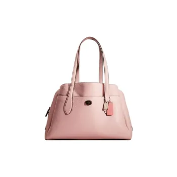 COACH Lora Glossy Pebbled Leather One Shoulder Handbags Large Size Women's Aurora Pink