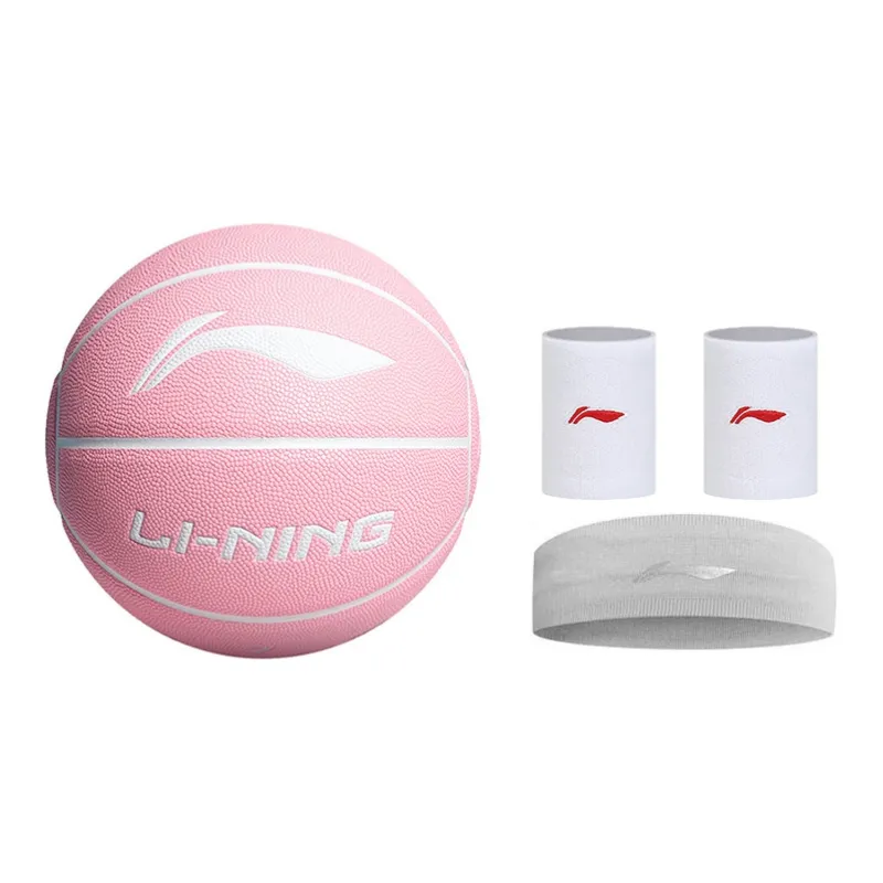 LiNing Badfive PU Basketball Pink Size 7 Training Unisex-21