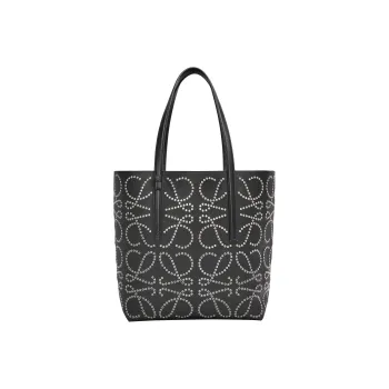 LOEWE Classic Cow Leather Tote Bag Shopping Bag Handbag Men's Black