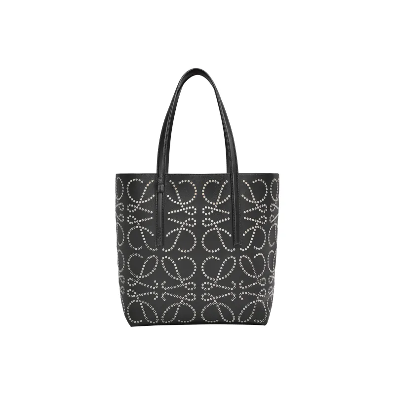 LOEWE Classic Cow Leather Tote Bag Shopping Bag Handbag Men's Black-0