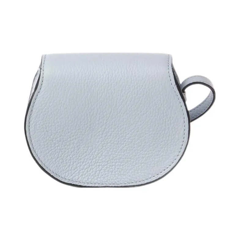 Chloe Marcie Brass And Grained Calfskin Saddle Bag Shoulder Bag Crossbody Bag Extra Mini Women's Light Blue-1