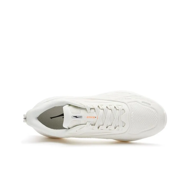 Erke Cushioning Anti Slip And Wear Resistant Rebound Low Top Running Shoes Men's White Orange-2