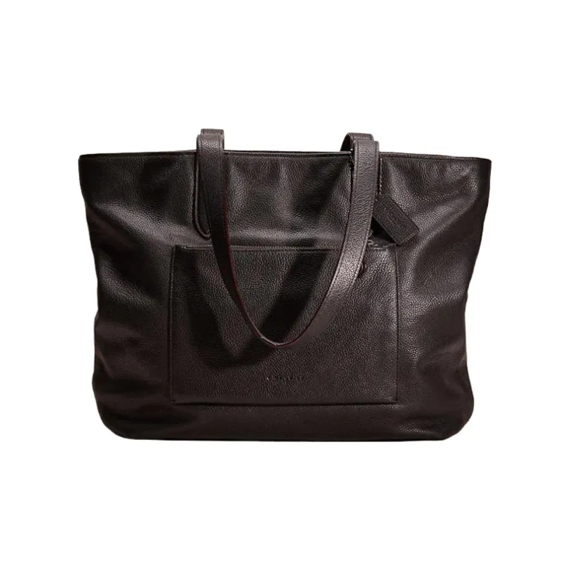COACH Metropolitan Pebbled Leather Tote Bag Shopping Bag Handbag Shoulder Bag Women's Black-0