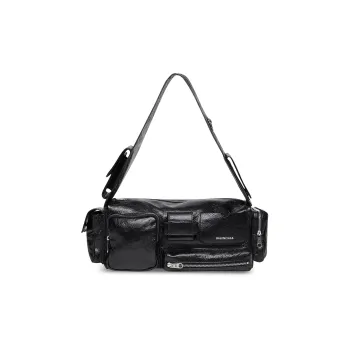 Balenciaga Mens Superbusy Small Sling Bag In Black Black
