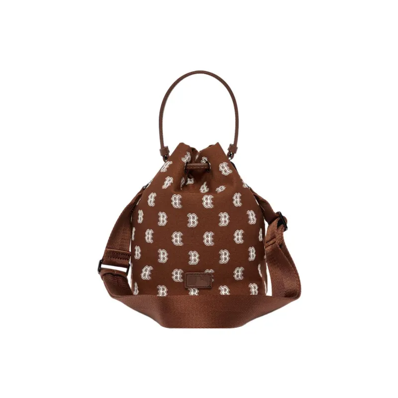 MLB Monogram Collection Polyester Bucket Bag Handbag Shoulder Bag Crossbody Bag Regular Women's Red Brown-3