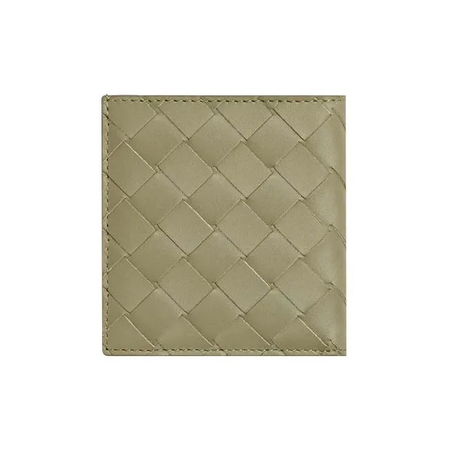 Bottega Veneta Calfskin Wallet Men's Gray/Green-1