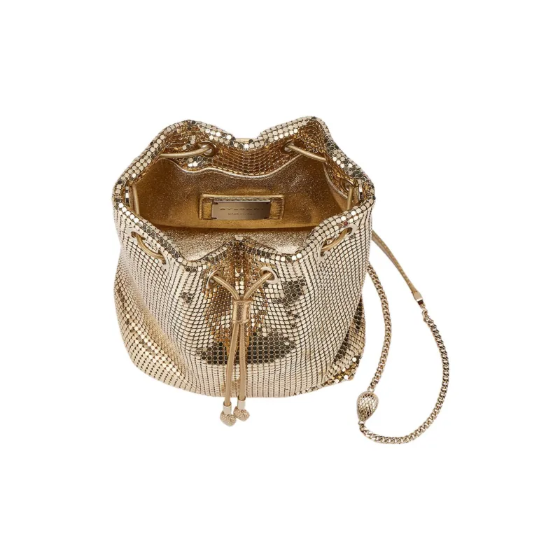 BVLGARI Serpenti Forever Nappa Soft Leather Bucket Bags Crossbody Bag Shoulder Bag Women's Gold-3