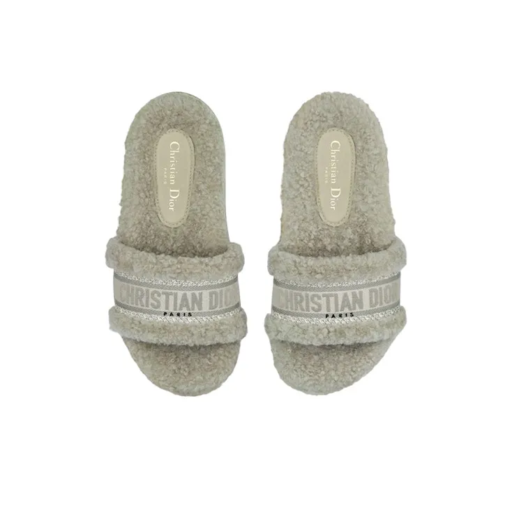 DIOR Dway Slide Slippers Women's Gray Green-4